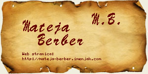 Mateja Berber vizit kartica